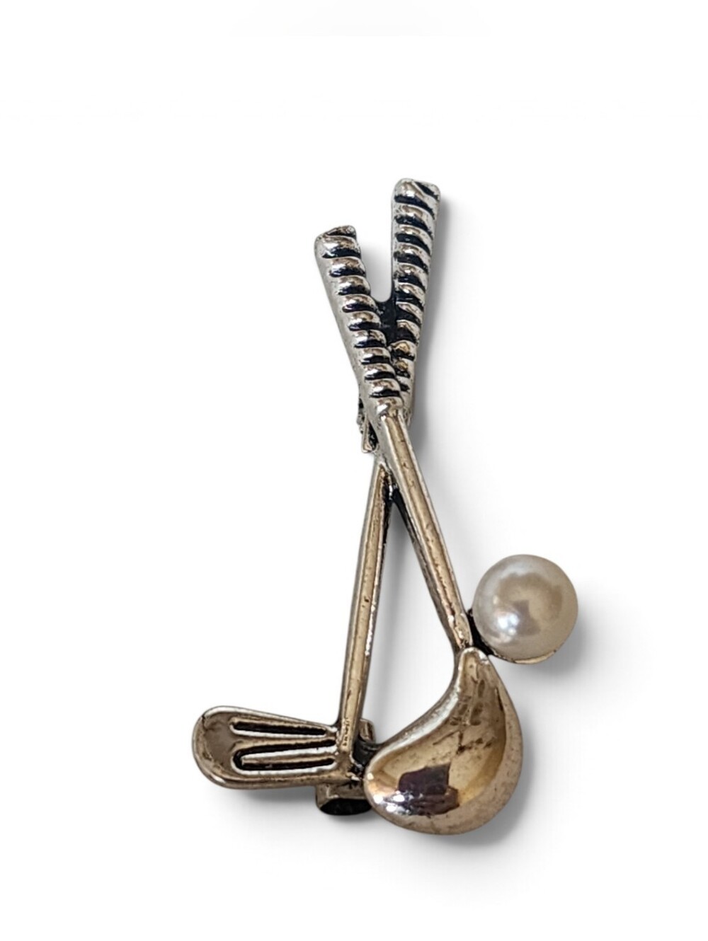 🏌♂️Silver Golf Club & Pearl Brooch